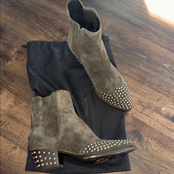 Ash Suede Studded Ankle Boots - Picture 1 of 5